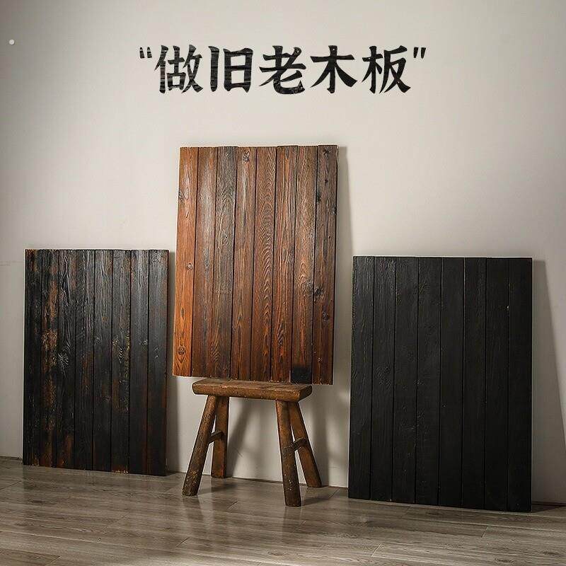 做旧实木老木板背景板覆古美食摄影背景拍照桌面道具台面场景摆件