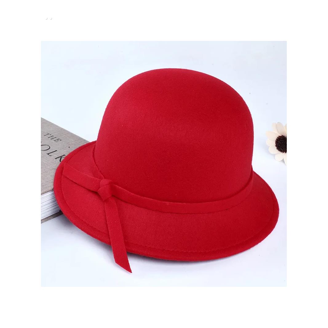 秋冬帽子女时尚英伦大檐礼帽保暖呢子帽春秋盆帽户外覆古毡帽纯色