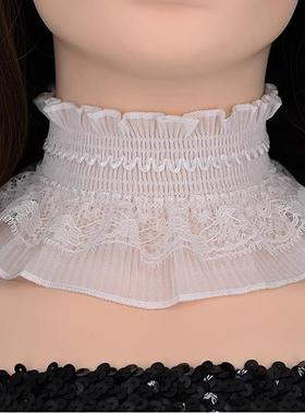 套头围脖女薄款脖套领圈护颈带脖颈链蕾丝假领子遮疤颈带女士项圈