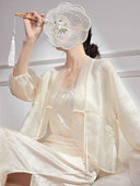 套装 显瘦耀眼吊带裙茶服盘扣开衫 气质复古文艺提花高档修身 新中式