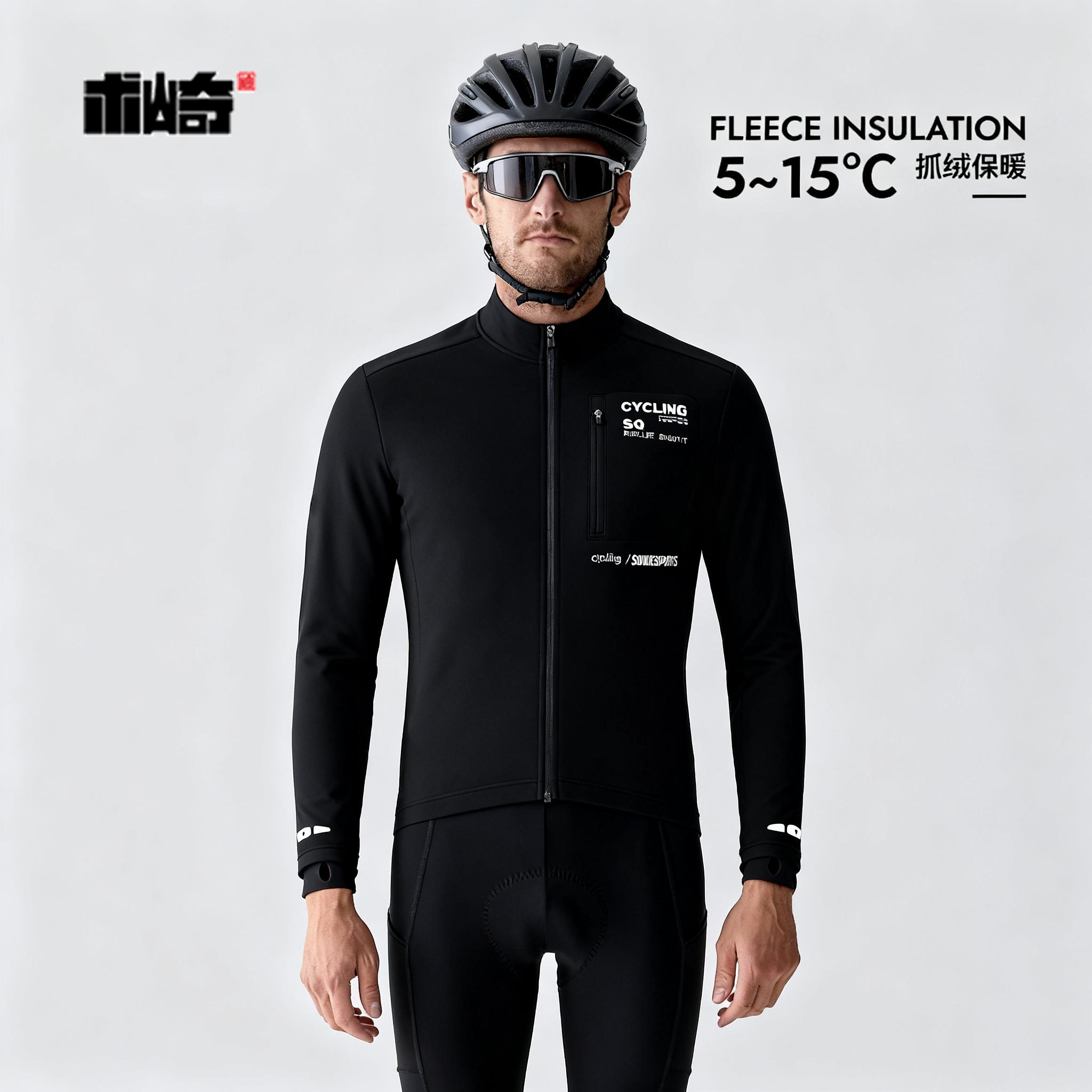 术崎Saykeep秋冬骑行服长袖长裤加绒保暖防风防水户外冲锋衣套装