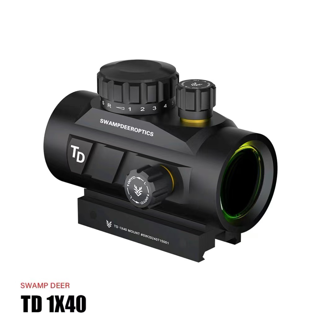 沼泽鹿TD1X40红点全息红绿五档灯光大视野准星可调金属模型弹弓