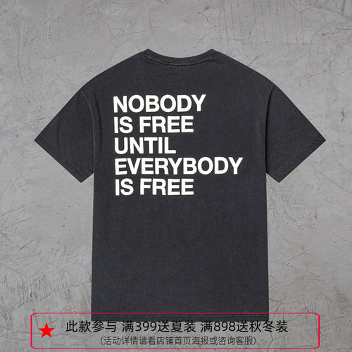 纽约潮牌Profound Foundation支线 自由哲学标语发泡印花短袖T恤