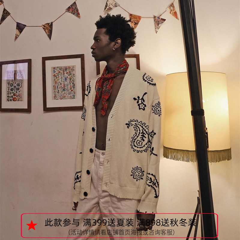 Profound Foundation支线 复古腰果花 嵌花刺绣毛衣开衫 GIGI同款