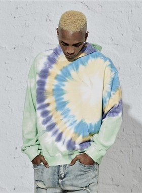 纽约潮牌Profound Foundation支线 彩虹扎染 宽松连帽卫衣帽衫