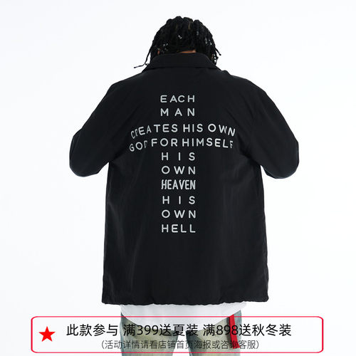 纽约潮牌Profound Foundation支线 3M反光十字架标语轻薄教练夹克