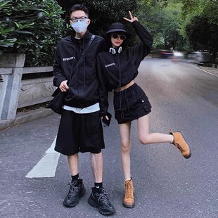 2026夏季新款冲锋衣外套女夏季薄款防晒宽松潮牌运动夹克短款套装