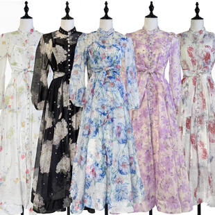 新款实拍现货欧美轻奢高定重工钉钻blingbling单排扣大摆连衣裙长