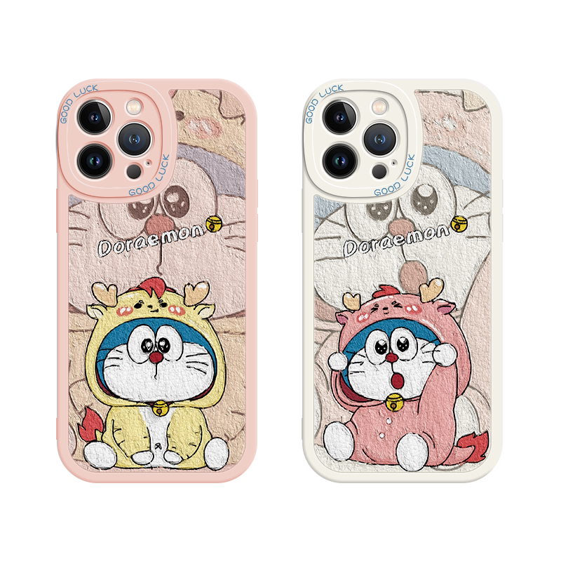 叮当猫手机壳苹果14蛇年15plus新年iPhone12新款ip13本命年11Promax小羊皮8软壳xs卡通16可爱x