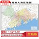 1.5X1.2m 政区大城市群地图广东佛山广州惠州香港澳门哑光覆膜防水地图挂图另有深圳 顺丰 粤港澳大湾区地图挂图 包邮 2023新版