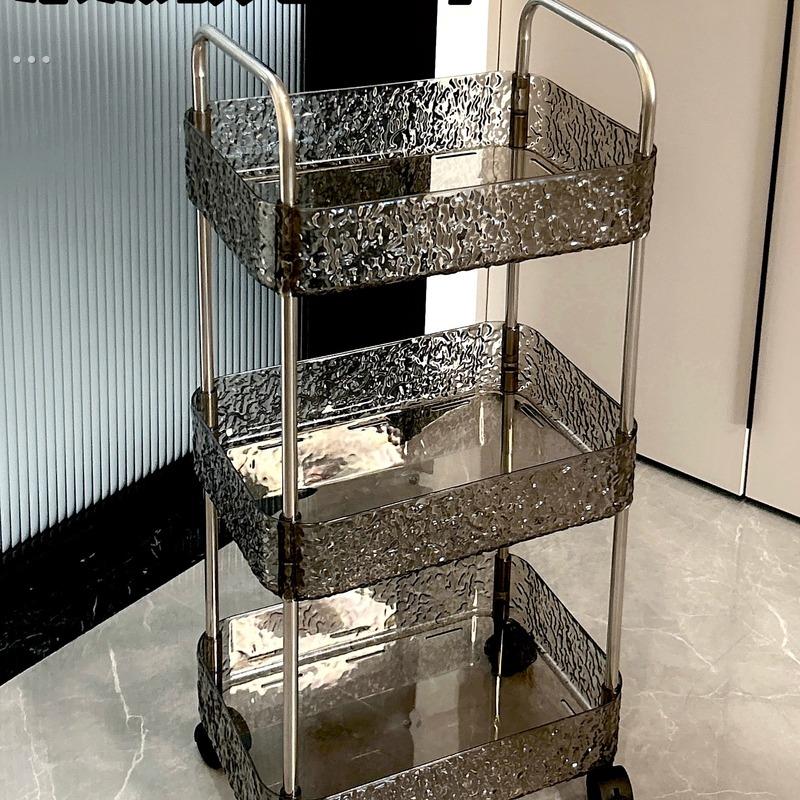亚克力零食小推车置物架落地卫生间厨房多层收纳架卧室浴室可移动