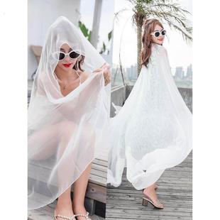 德国品质纱巾夏沙滩披肩超大比基尼泳衣遮挡纱游泳衣女款 外搭防晒