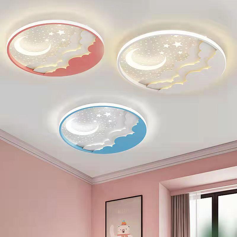 星月灯星空儿童房灯具卧室吸顶灯现代简约女孩公主房创意