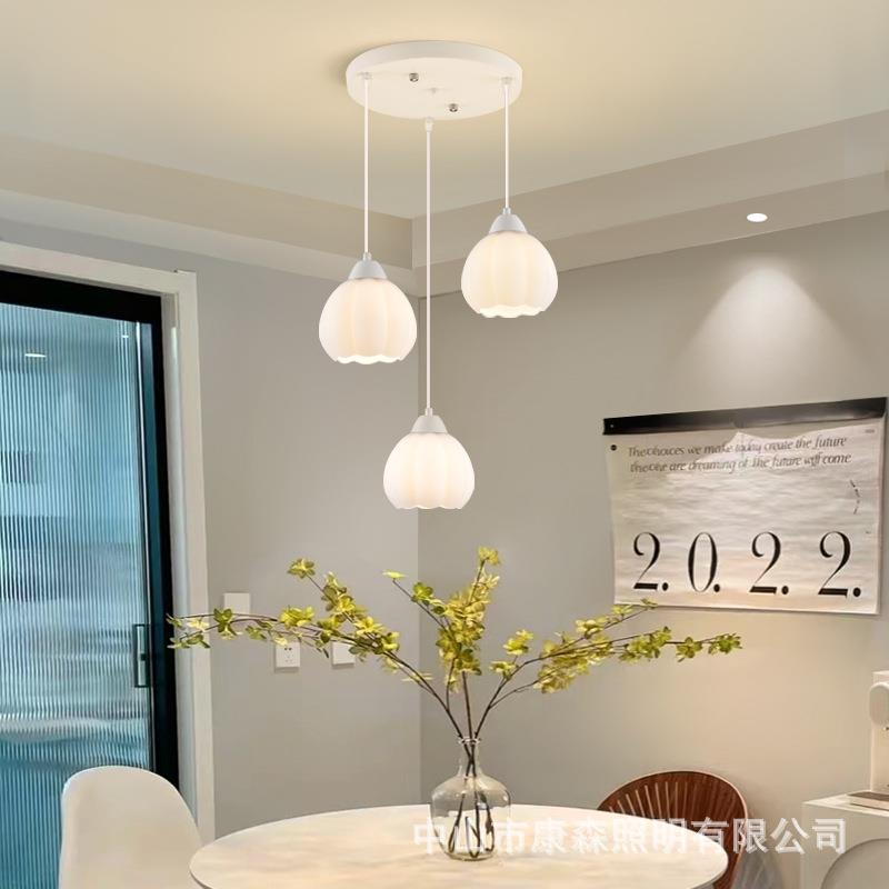 原木风餐厅吊灯简约现代商铺吧台灯田园民宿北欧奶油侘寂风饭桌灯