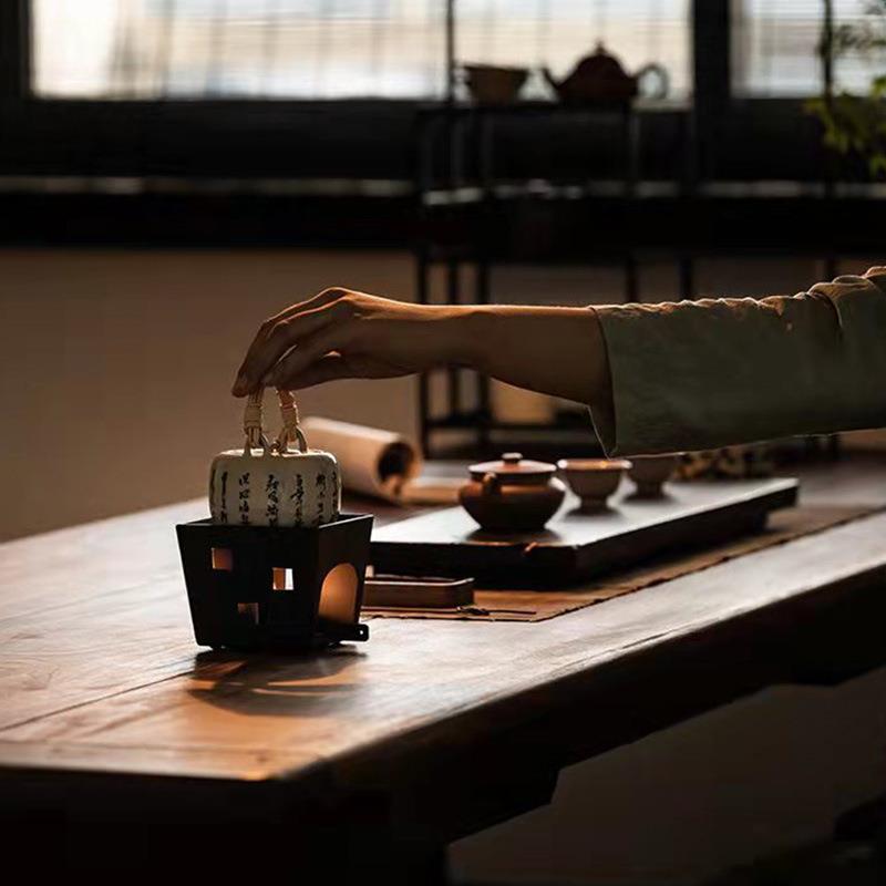 铁艺温茶器温酒煮茶器蜡烛台酒精灯架底座家用保温小茶炉