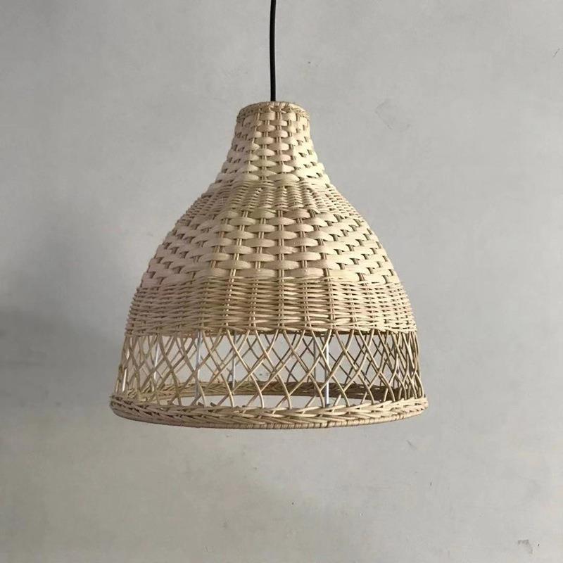 新中式民宿客栈餐厅咖啡厅吧台酒店藤编酒杯创意田园装饰吊灯