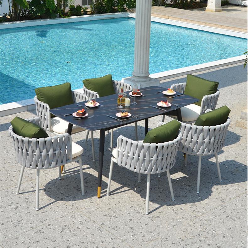 户外桌椅样板间藤椅民宿售楼部室内外庭院休闲阳台藤编家具靠背椅