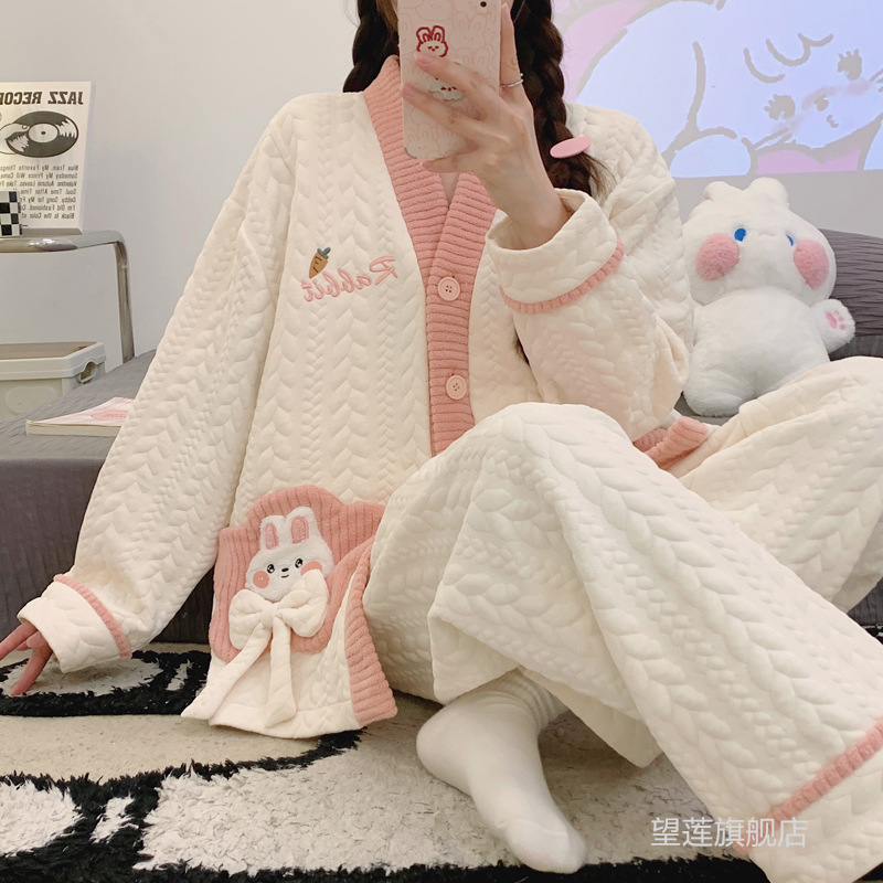 孕妇睡衣秋冬款怀孕期哺乳空气棉月子服冬季产后10月份11春秋棉质