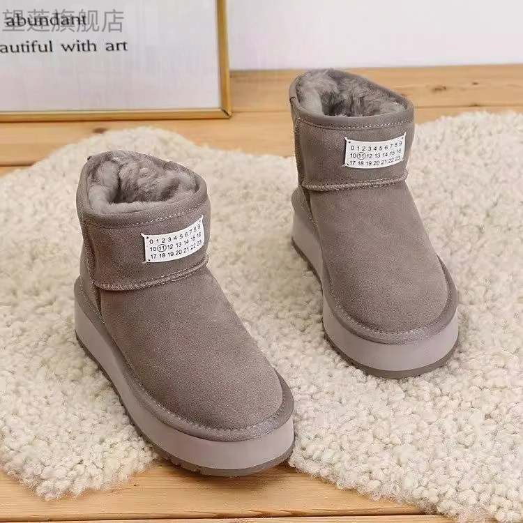 厚底雪地靴女2025冬季爆款加绒加厚短靴皮毛一体保暖防滑靴棉鞋