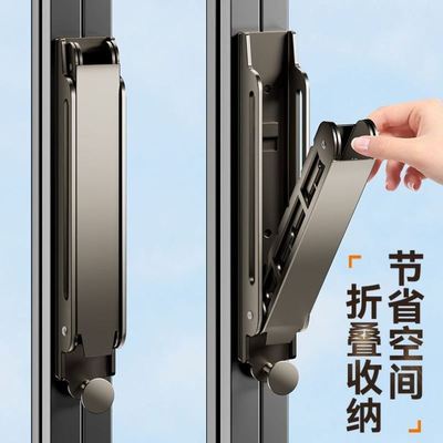 阳台折叠隐形收缩晾衣架万能可伸缩晾衣杆悬挂式多功能窗户挂衣架