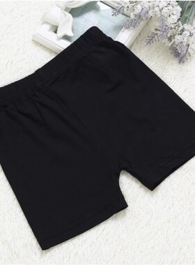 欲动舞蹈练功女童平角黑色短裤拉丁服防走光安全裤打底裤高弹力氨