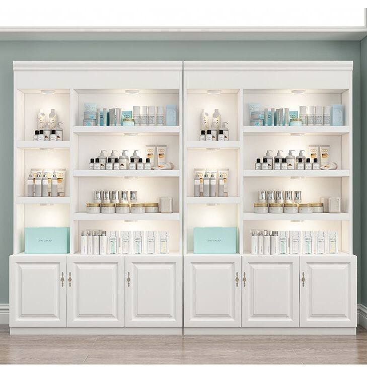 化妆品展示柜陈列柜美甲店护肤品柜美容院展柜欧式产品展示柜货架