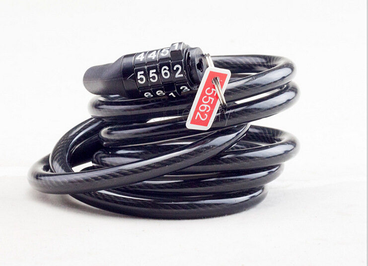 山地自行车锁4位密码锁单车链条装备便携电动车骑行防盗钢缆锁锁,自行车/骑行装备/零配件,自行车锁,淘宝优惠券,粉丝福利购,淘宝优惠卷