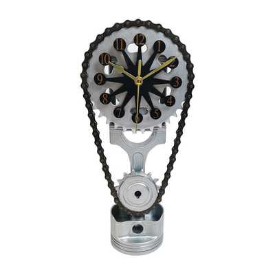新款创意台式齿轮钟表Rotating Gear Clock旋转齿轮时钟USB