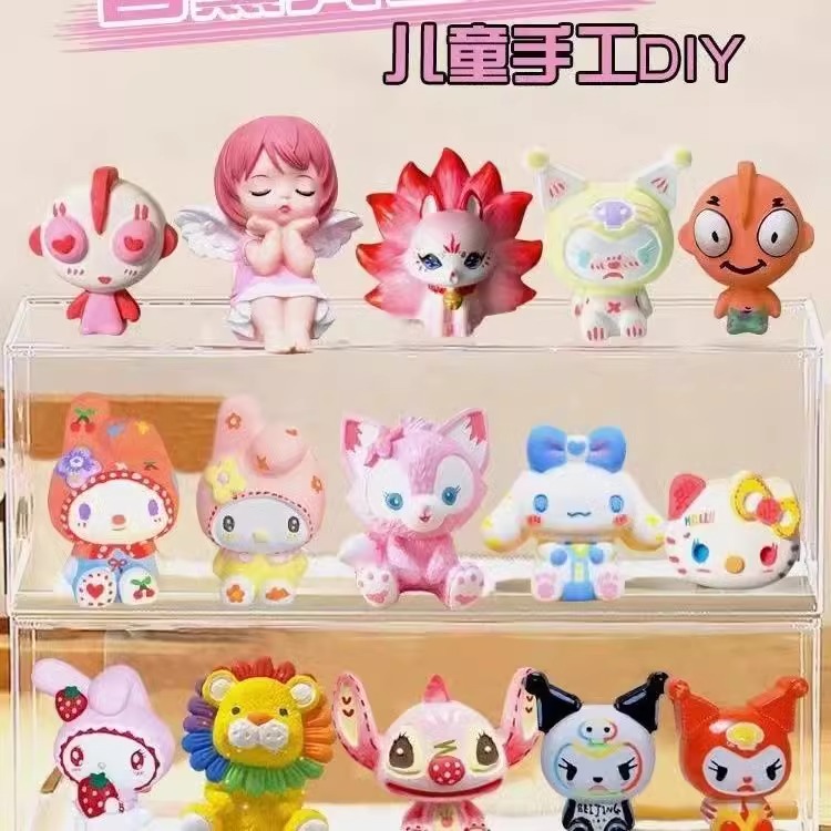 网红爆款石膏娃娃白胚彩绘立体手工diy涂色摆地摊夜市流行