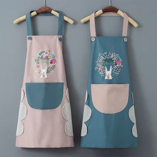 新款 做饭工作女士套袖 家用可擦手可爱时尚 厨房围裙女防水防油夏季