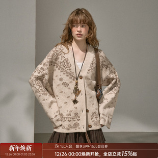 牛仔裤 DIDDIMODA费尔岛毛衣 V领开衫