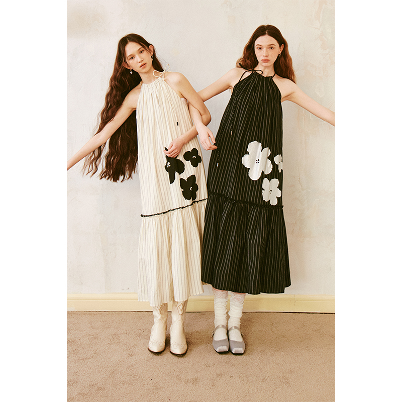 DIDDIMODA挂脖印花度假连衣裙