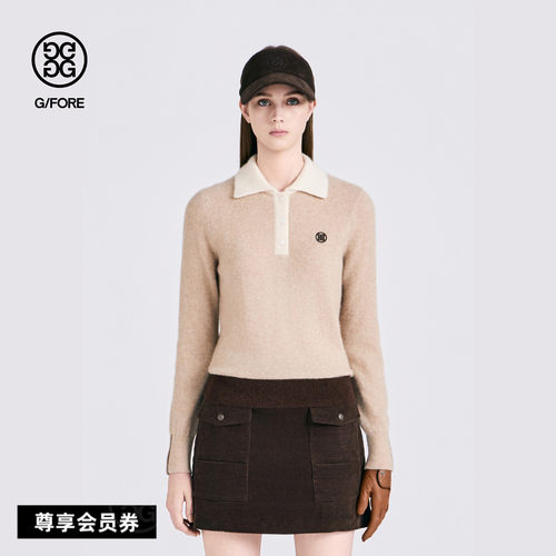 GFORE吉福官方秋季新品女士高尔夫服饰SHORT SLEEVE SWEATER 毛衣