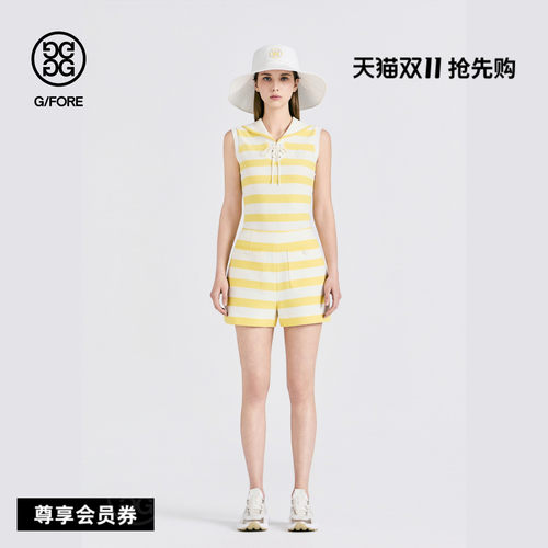 G/FORE吉福官方早秋新品女士高尔夫服装STRIPED SHORT条纹短裤