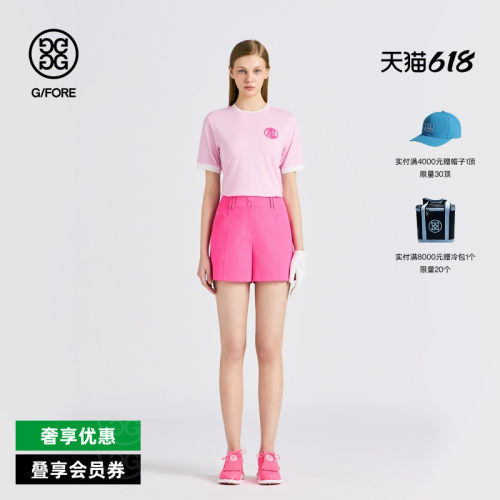 G/FORE吉福官方女士高尔夫服装CREWNECK短袖T恤衫
