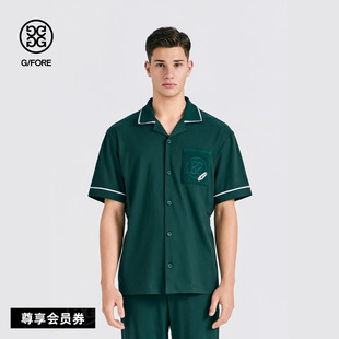 G/FORE吉福官方早秋新品男士高尔夫服装EMBROIDERED短袖衬衫