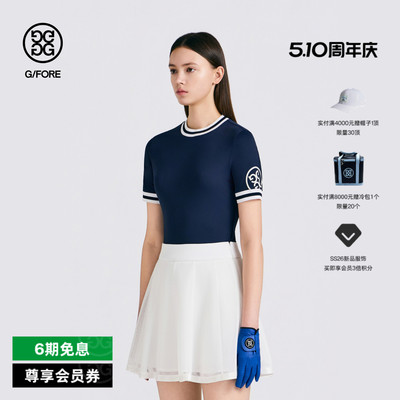 G/FORE吉福官方春夏新品女士高尔夫服装MOCKNECK T-SHIRT短袖T恤