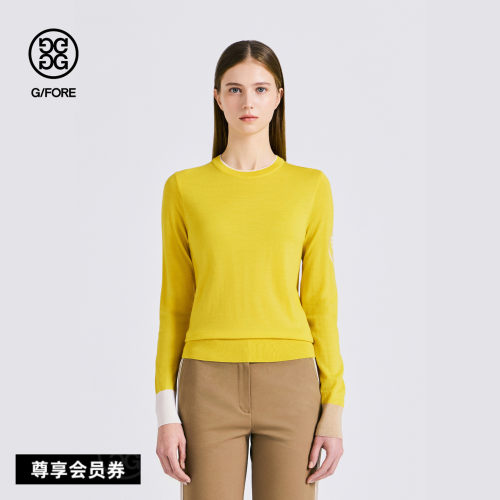 G/FORE吉福官方春夏新品女士高尔夫服装CREWNECK SWEATER毛衣
