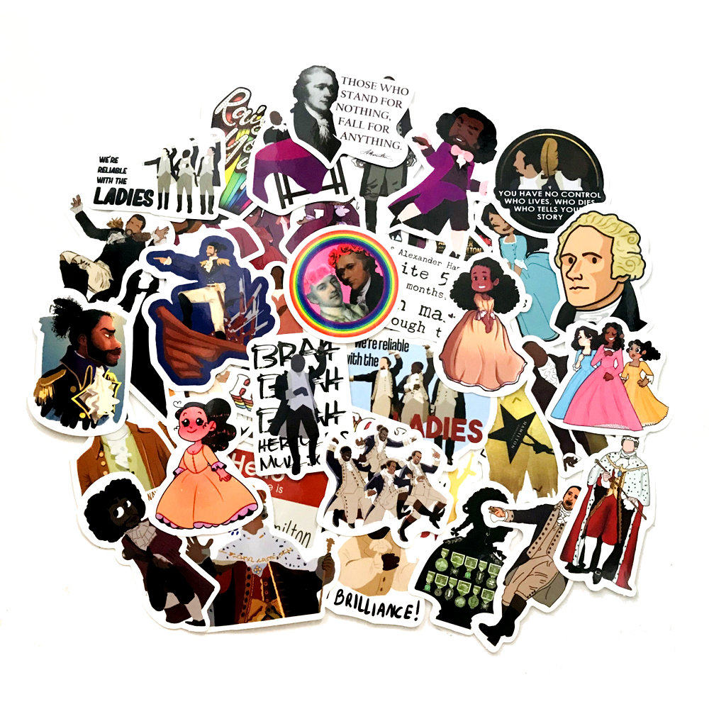 50张卡通动漫汉密尔顿帖纸防水装饰贴画吉他笔记本手账滑板diy手机壳