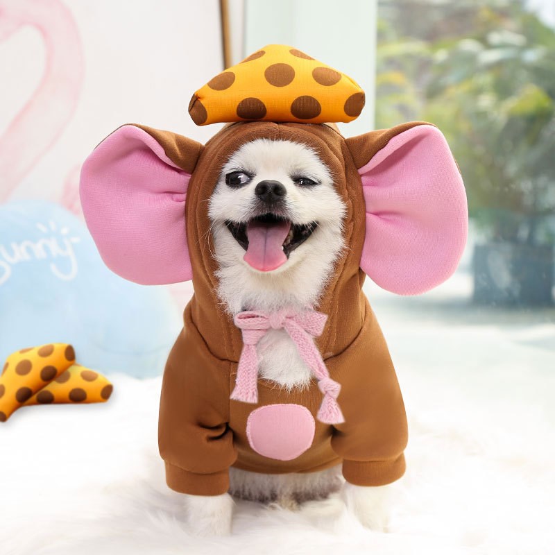 老鼠变身狗狗猫咪秋冬卫衣抓x绒衣服用品宠物泰迪比熊博美小中型