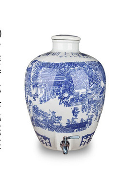 极速Dessert wine fermentation tank wine jar blue and wh.ite