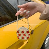 新品 vintkage复古串珠小拎包花朵串珠零定制