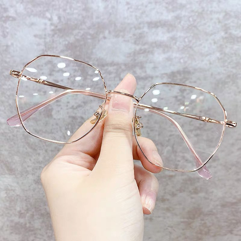 近视眼镜女学生韩版潮可配有度数多边形眼镜框防蓝光辐射平光镜男