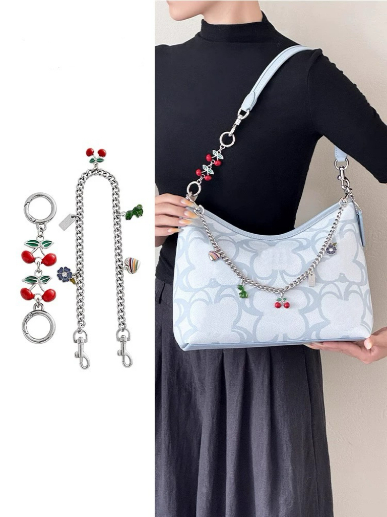 适用于coach蔻驰流浪包立体樱桃延长链laurel31肩带改造链条配件