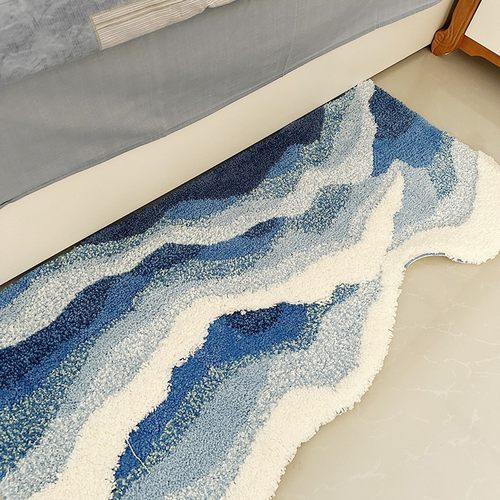 海浪ins风家用卧室床边毯