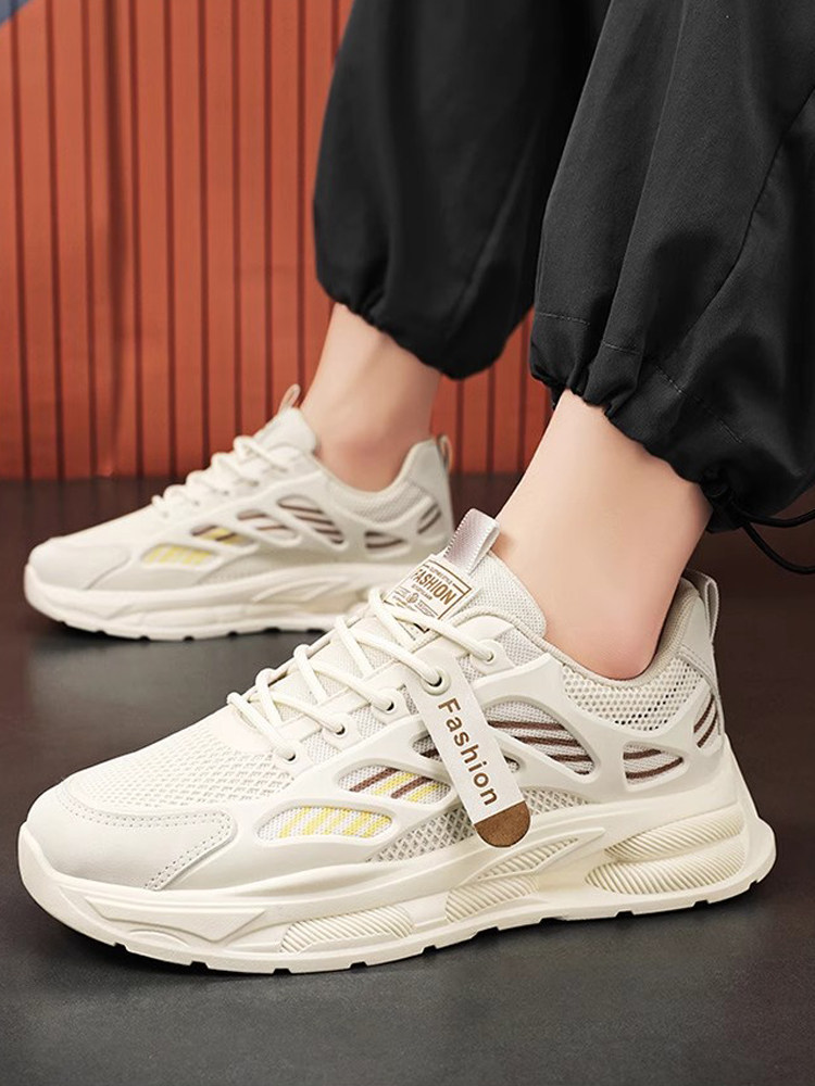 虎劲霸王爷夏季男鞋新款透气网面运动鞋子男潮流百搭厚底休闲跑步