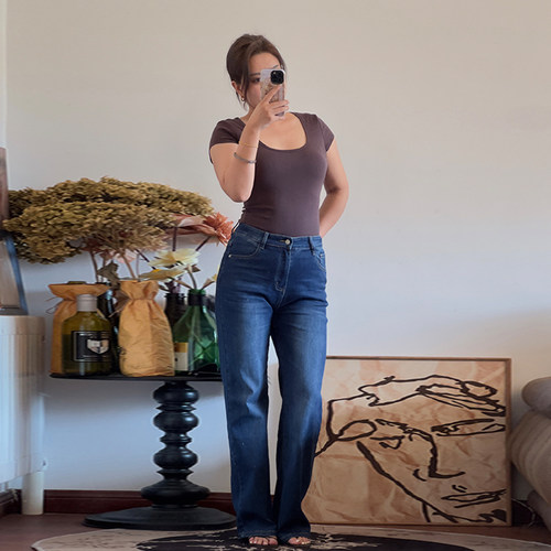 加大码阔腿牛仔裤女加长春夏装