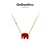 Baby Elephant Necklace Gold Red Agate