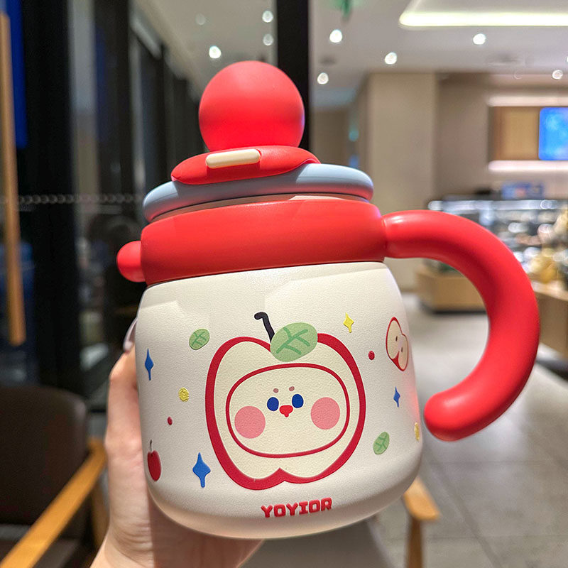 陶瓷保温杯大容量2025女生高颜值大肚杯带茶隔办公室水杯冰霸杯