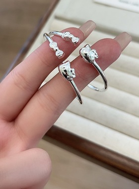 香港正生纯银999足银宝宝手镯卡通KT可爱开口婴儿小孩周岁见面礼